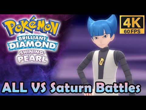Pokemon Brilliant Diamond & Shining Pearl - ALL Team Galactic Commander Saturn Battles (4K 60fps)