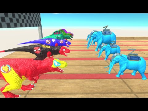 SPEED RACE CHAMPIONSHIP MARVEL SUPERHEROES DINOSAURUS SKY DEATH RUN - Animal Revolt Battle Simulator