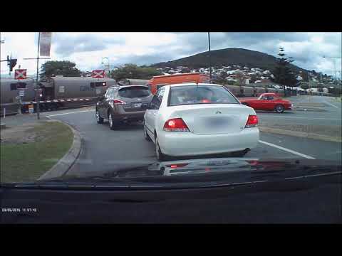 CBH Grain Train York Street, Railway Crossing Albany Western Australia (Dash Cam Footage}