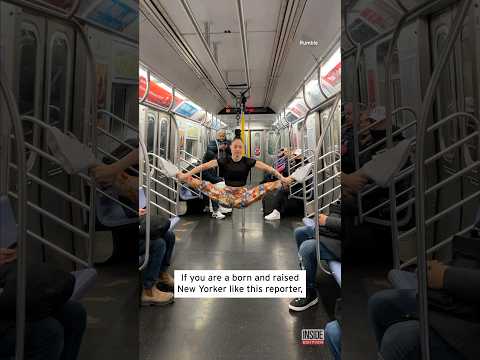 Woman Performs Stunning Trick on New York City Subway Train #shorts
