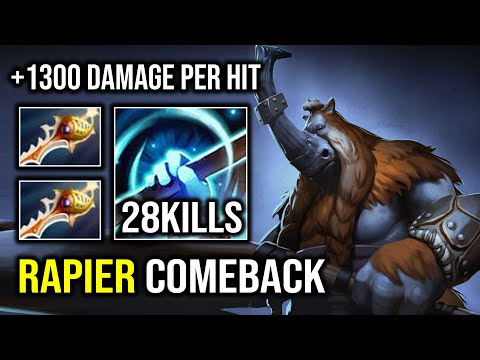 EPIC 24K Gold Mega Comeback Double Rapier +1300 Damage Per Hit Magnus Dota 2