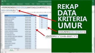 cara hitung jumlah data berdasarkan umur dan tanggal lahir