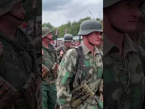 German infantry leaving the battleground. | WW2 re-enactment. #ww2