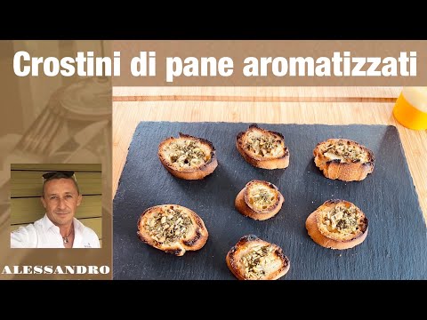 Come fare dei crostini di pane aromatizzati al rosmarino e aglio