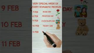 VERY SPECIAL WEEK OF EVERY ROMANTIC PEOPLE ❤️ | Valentine's day List | Valentine week List 2022 |❤️