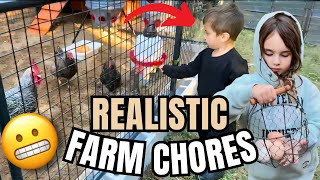 FARM CHORES WITH A 3 & 6 YEAR OLD