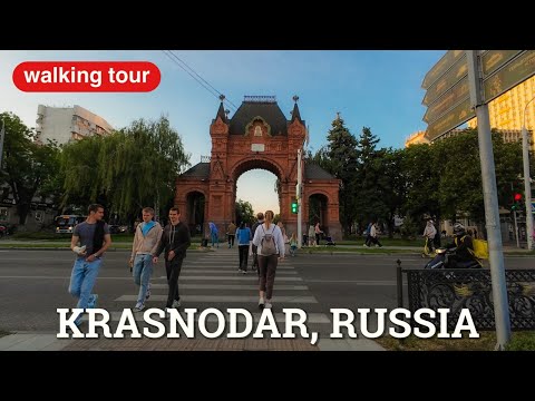 Krasnodar, Russia 4K Walking Tour - Exploring Krasnaya Street