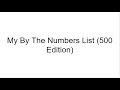 My By The Numbers List 500 Edition Full Version