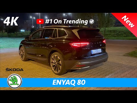 Škoda Enyaq iV 2021 - FIRST look at night 4K | Exterior - Interior, LED Matrix, Ambient lights, HUD