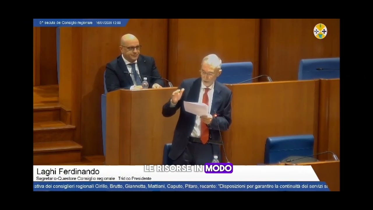 Consiglio Regionale del 16 Gennaio 2026 Ospedali a rischio collasso: ecco perché ho votato sì