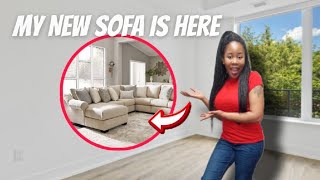 Finally got my sofa | Setting up My living room furniture in my new apartment | HomeGoods Decor