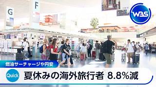 夏休みの海外旅行者 8.8%減 燃油サーチャージや円安【WBS】