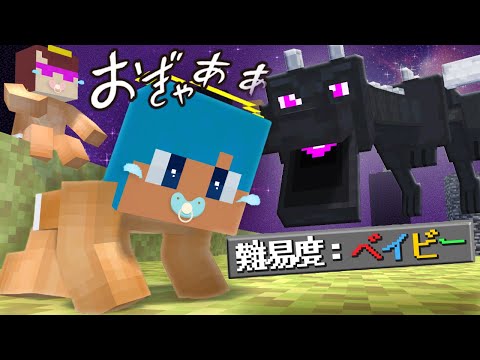 赤ちゃんになってエンドラ討伐できる？【まいくら / マインクラフト】