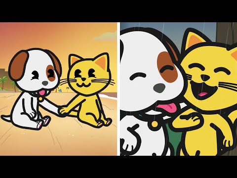 Forbidden Love | Cat Dreams Of Dog 😻 🐶 | emojitown #SHORTS