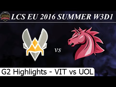 VIT vs UOL Game 2 Highlights - LCS EU Summer 2016 W3D1M3 Team Vitality vs Unicorns of Love