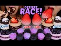 ASMR MINI NUTELLA OREO MOUSSE CAKES RACE Viral Strawberry Ice Cream Mochi Ice Cream 먹방