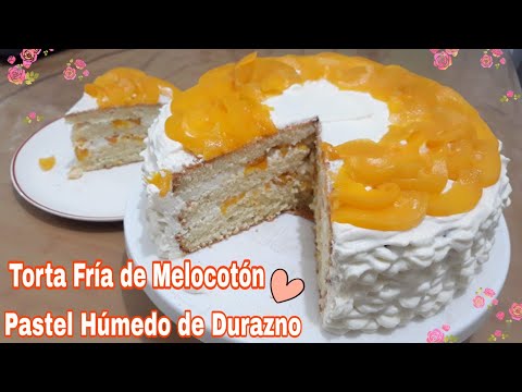 Torta fría de Melocotón, Pastel de durazno, torta fría, pastel húmedo de melocotón