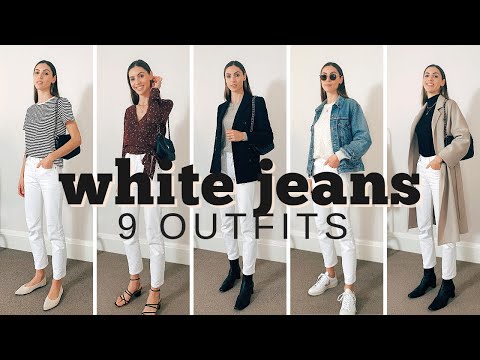 How to Style WHITE JEANS | 9 wearable white jeans outfits