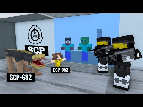 SCP 682 & SCP 053 PRISON BREAK MONSTER SCHOOL RESCUE - MINECRAFT
