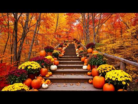 Beautiful Autumn Scenery 🍁 Soothing Autumn Music For Relax, Stress & Anxiety Relief, Calm Nervous