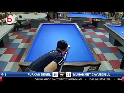 FURKAN ŞENEL & MUHAMMET ÇAVUŞOĞLU Bilardo Maçı - İZMİR BİLARDO 3 BANT TÜRKİYE ŞAMPİYONASI-4. Tur