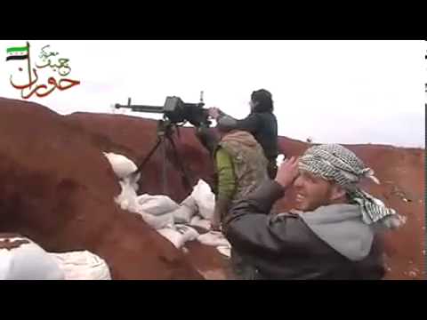 استهداف الكتيبة المهجورة بالدوشكا من قبل لواء مغاوير سهل حوران في داعل في ريف درعا