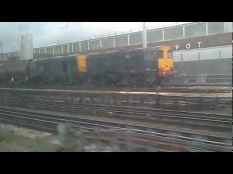 Class 20's No. 20301 + 20302 + 20304 + 20305 out side Neasden Depot  on 15/12/11