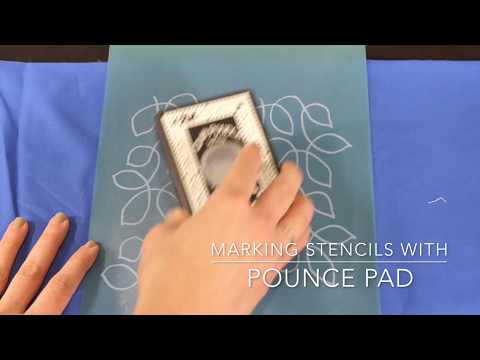 Marking Machine Quilting Stencils with Pounce Pad Chalk