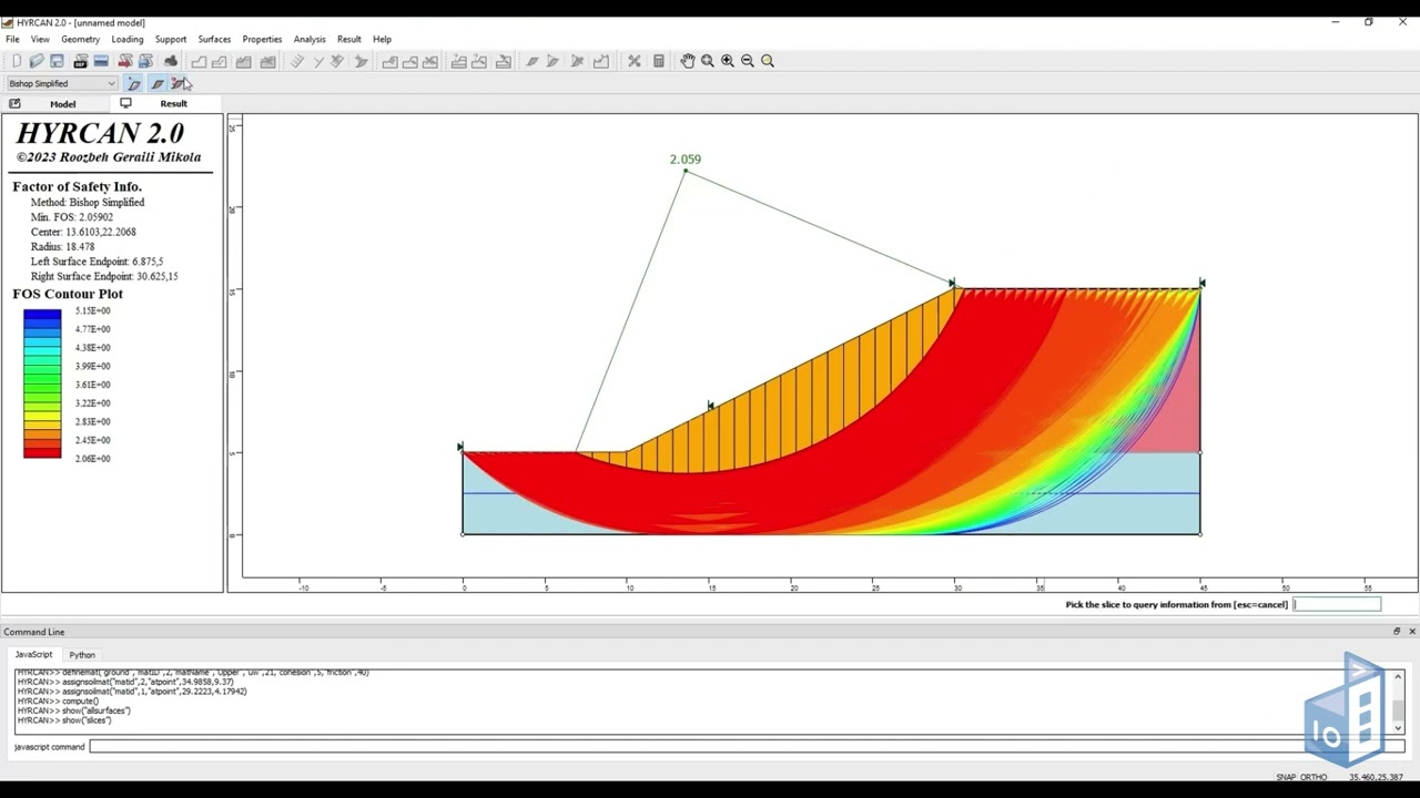 HYRCAN: A free slope stability analysis program