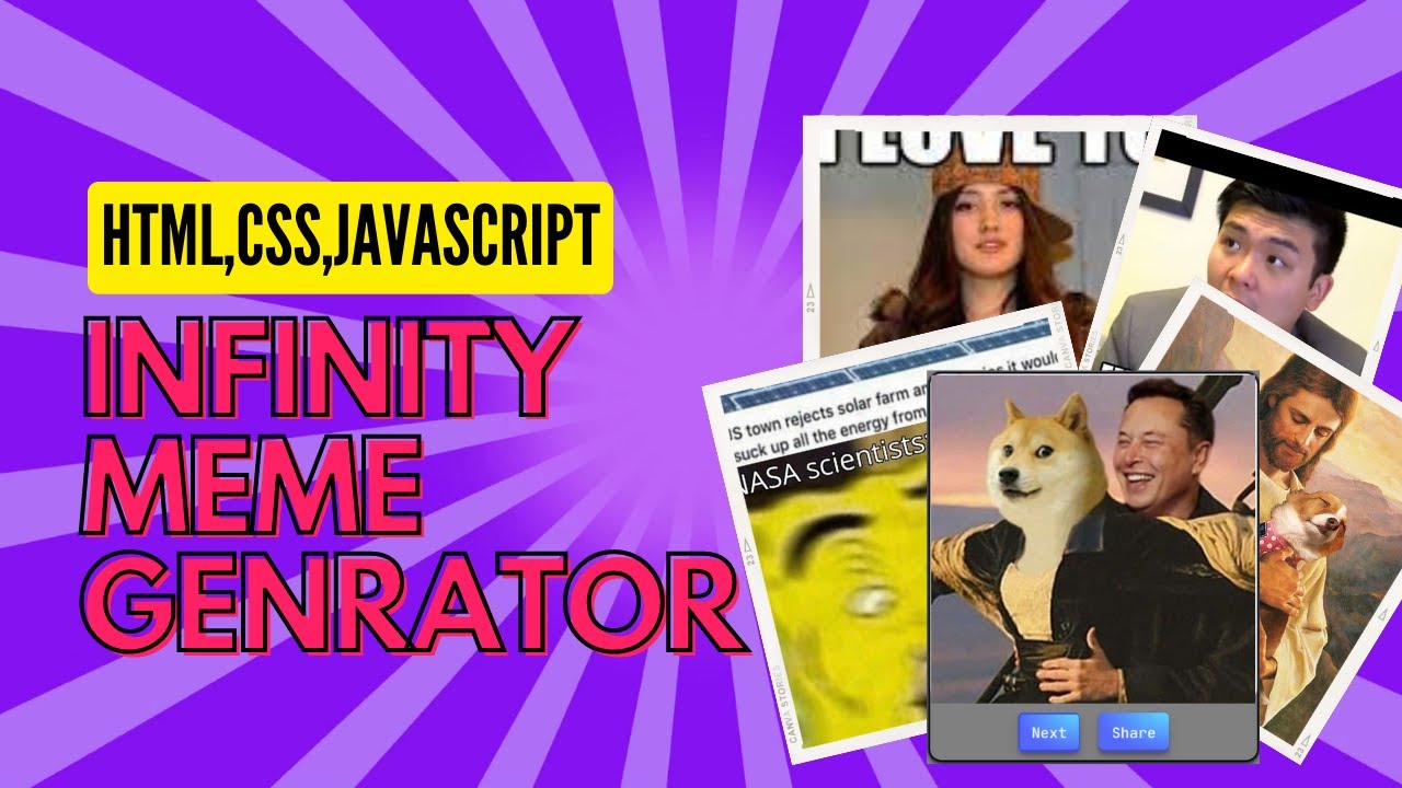 How to make Random Meme Generator HTML CSS JavaScript - Projects for Beginners