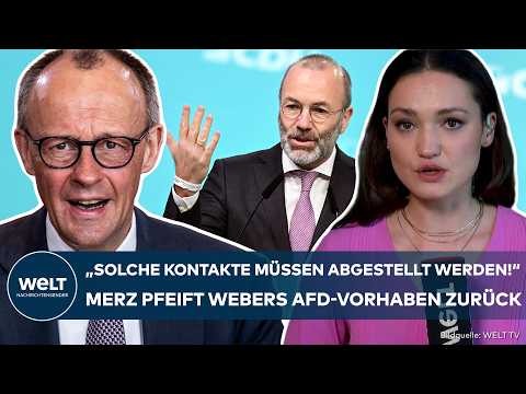 Video Thumbnail: BRANDMAUER STEHT: Merz spricht Machtwort! Kanzler pfeift EVP-Chef Webers AfD-Vorhaben zurück