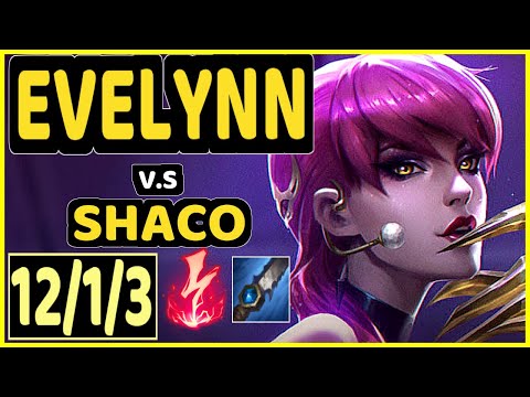 MINERVA (EVELYNN) vs SHACO - 12/1/3 KDA JUNGLE CHALLENGER GAMEPLAY - BR