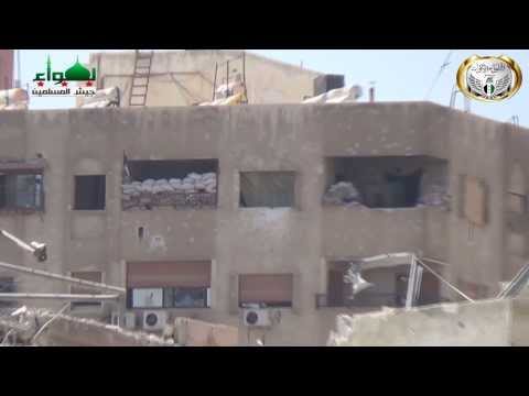 استهداف أحد مقرات النظام بمدفع 82 في حي القابون من قبل اللواء الأول في دمشق