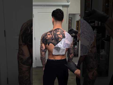 Full Back Tattoo is a Masterpiece in the Making! 🤯 #drawing_complex #tattooartist #tattooideas #art