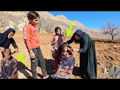 Reza and Abbas's haircut in the midst of the harsh nomadic life