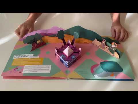 Hochwertiges Pop-up Buch des Auswärtigen Amtes mit weißen Architekturmodellen aus Papier