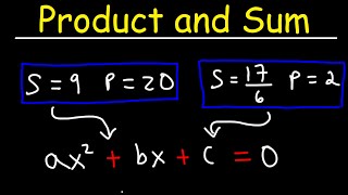 Writing Quadratic Equations Given The Sum and Product of the Roots - Algebra