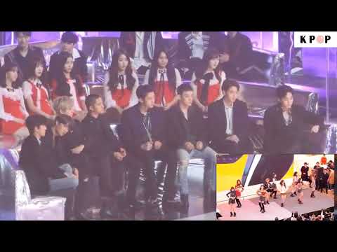 EXO and Wanna One Gfriend reaction to twice likey at Melon Music Award