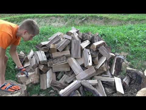 The FIREWOOD#1 Different splitting techniques, Fiskars X21, Walnut log!