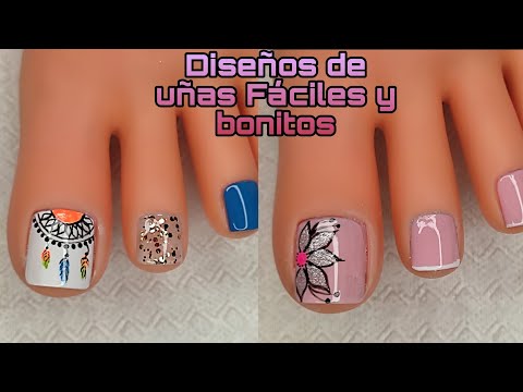 2 diseños de uñas Fáciles y bonitos/diseño con Atrapa sueños💅😍
