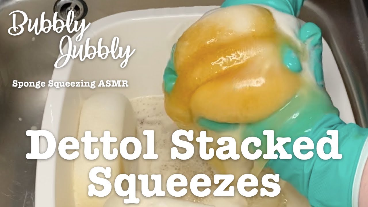 Sponge Squeezing ASMR: Dettol Stacked Squeezes!