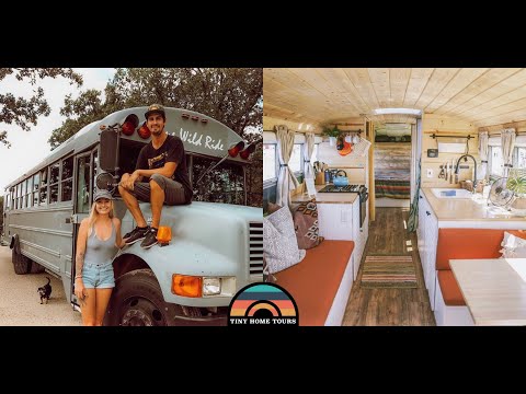 Couple Builds A Gorgeous School Bus Tiny House - Full Detailed Tour