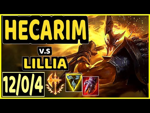 HECARIM vs LILLIA - 12/0/4 KDA JUNGLE GAMEPLAY - EUW Ranked GRANDMASTER