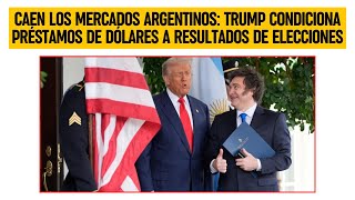 CAEN LOS MERCADOS ARGENTINOS: Trump condiciona préstamos de dólares a resultados de elecciones