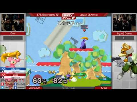 CFL Smackdown 154 Melee - Oaty (Peach) vs Liquid | Crunch (Fox) - Losers Quarters