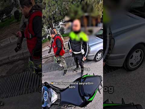 Ceza yiyeceğim sanıp geri döndüm ama güler yüzle karşılandım. Adam gibi adam👮‍♂️❤️#kawasaki #zx6r