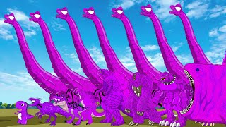 Jurassic World Rebirth: All Purple Dinosaur- Running from the Volcano Jurassic World