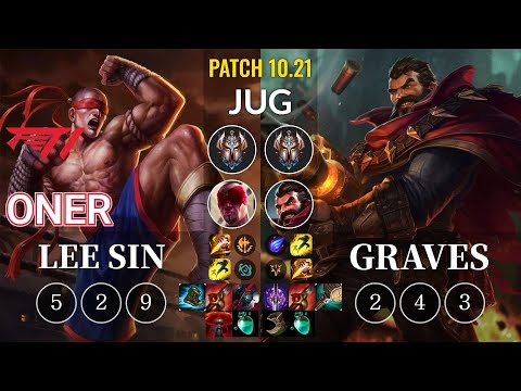 T1 Oner Lee Sin vs Graves Jungle - KR Patch 10.21