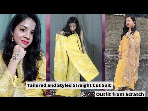 Designed a Straight Cut Salwar Suit | Outfit From Scratch #outfitfromscratch #diy #fashion