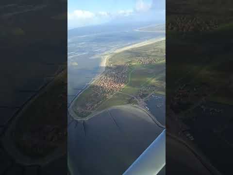 Rundflug über Baltrum mit Aussicht nach Langeoog, Ostfriesland Nordsee